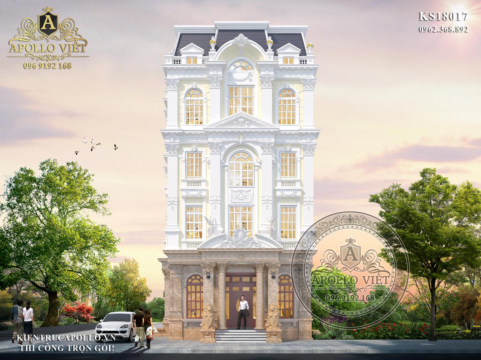 Khách sạn 4 tầng tân cổ điển đẹp tại Sóc Sơn | Thiết kế kiến trúc