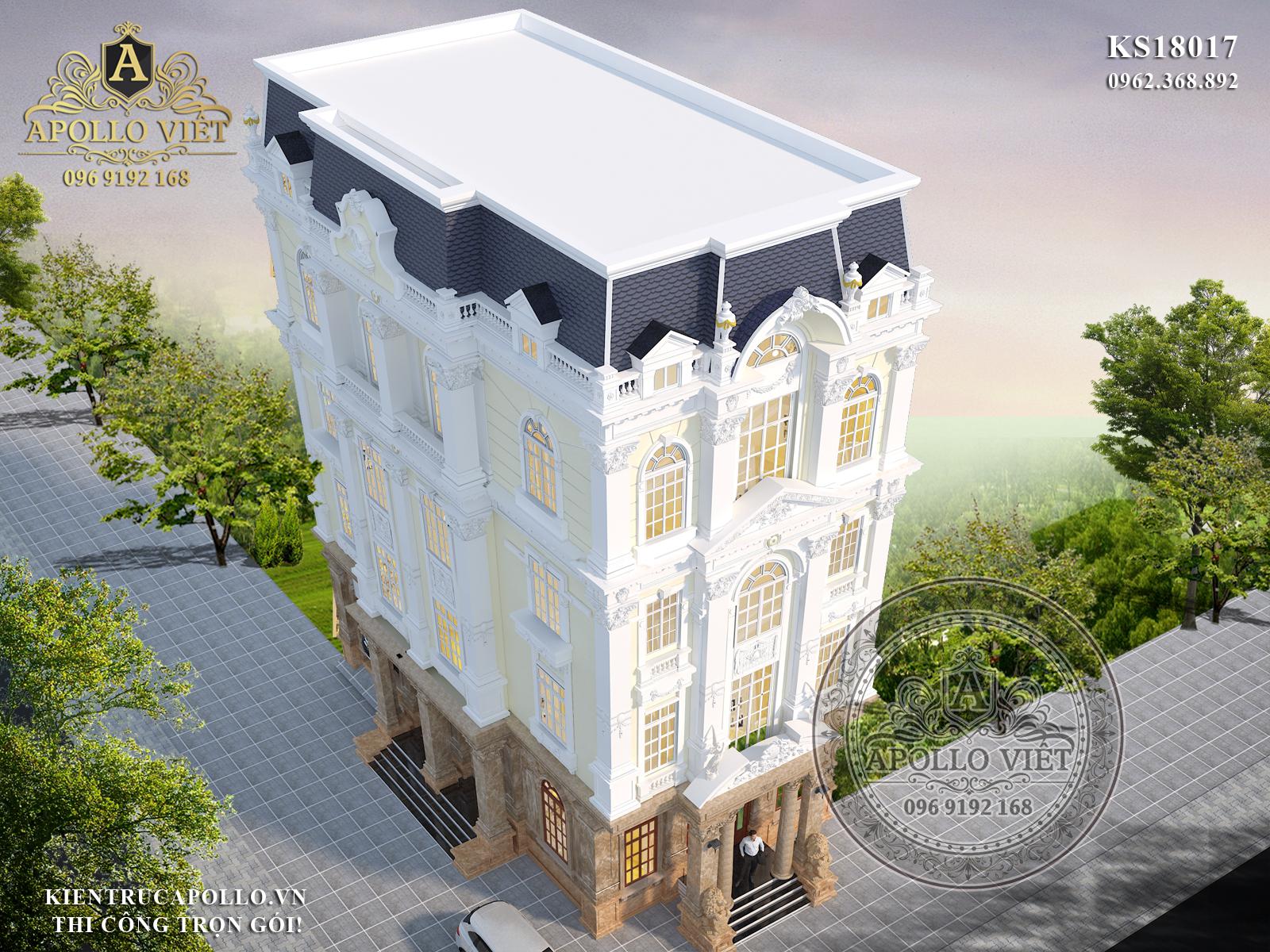 Khách sạn 4 tầng tân cổ điển đẹp tại Sóc Sơn | Thiết kế kiến trúc