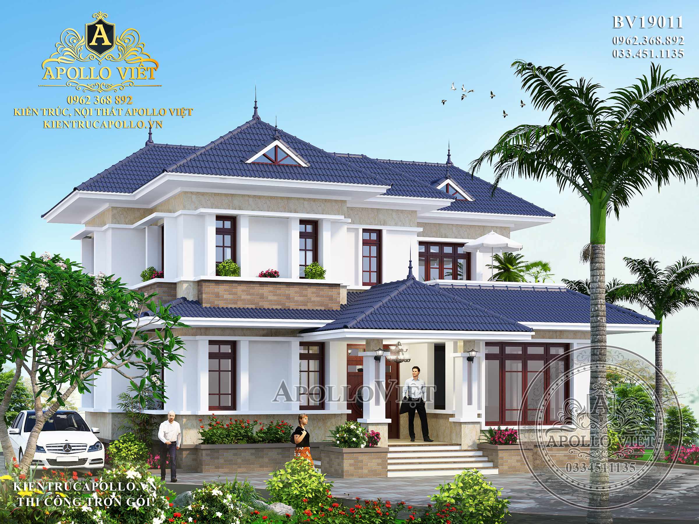 Mẫu thiết kế biệt thự nhà vườn 2 tầng đẹp hiện đại  Kiến Thiết Việt