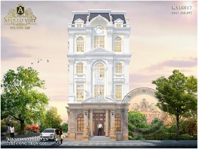 Màu sắc trang nhã kết hợp với những họa tiết tân cổ điển độc đáo