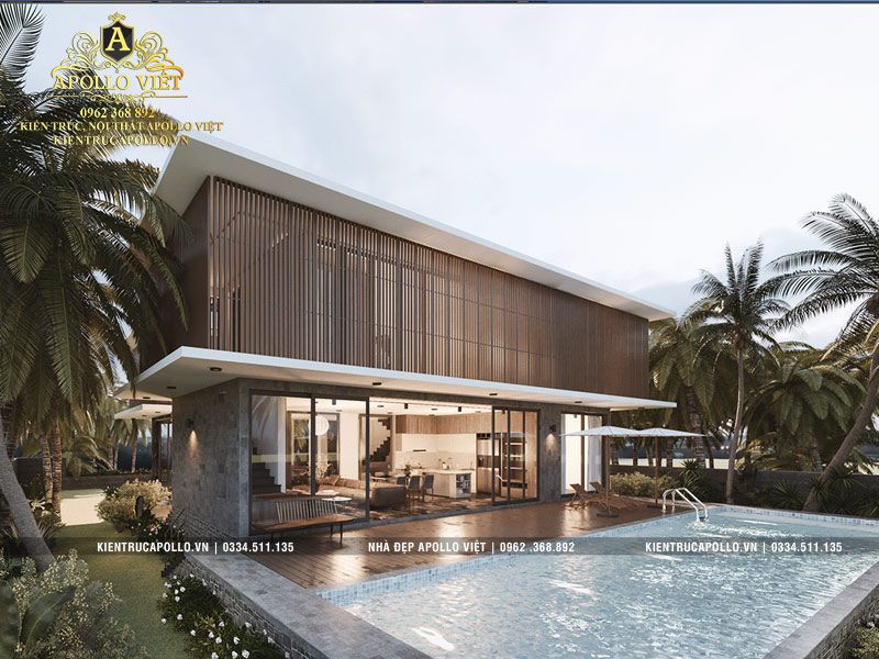 Cận cảnh mẫu biệt thự 2 tầng có bể bơi sang chảnh nhất 2023  Nội thất Âu  Việt FS