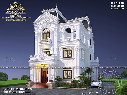 Chiêm ngưỡng mẫu biệt thự tân cổ điển 3 tầng đẹp BT21138