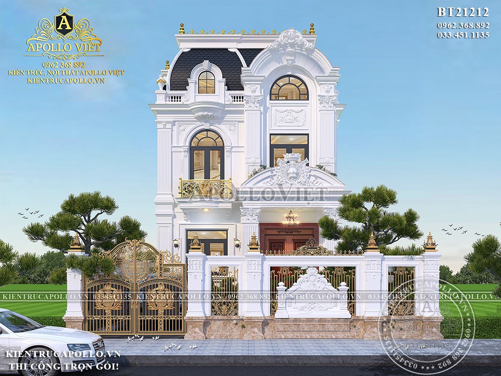 Biệt thự tân cổ điển 2 tầng đẹp tiện nghi sang trọng CĐT ông Sơn  Thái  Bình BT22230