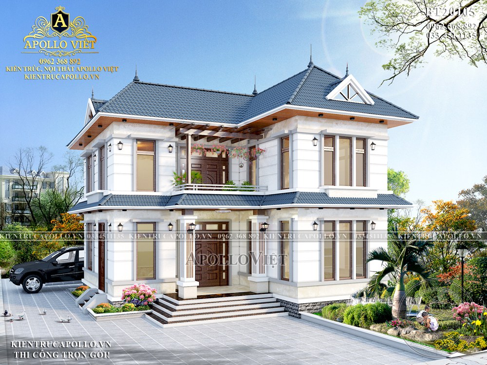 Top 7 mẫu Nhà mái Thái 2 tầng chữ L chuẩn phong thủy