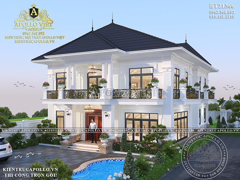 Biệt thự 2 tầng hiện đại đẹp mái Thái mới nhất 2020  ACHI 25225