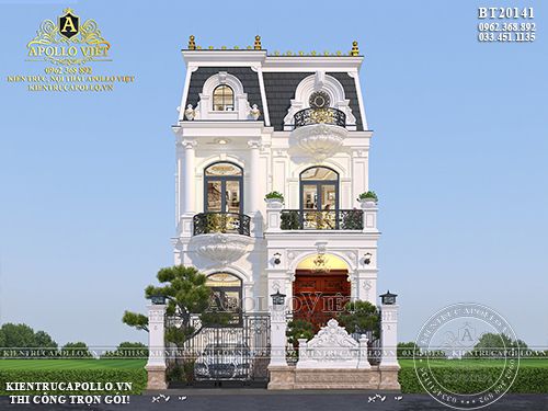 Khám phá mẫu Thiết kế 2 tầng 1 tum sang trọng Bắc Ninh BT20141