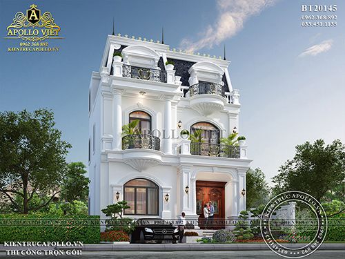 Bật mí mẫu thiết kế Biệt thự 2 tầng 1 tum HOT nhất BT20145